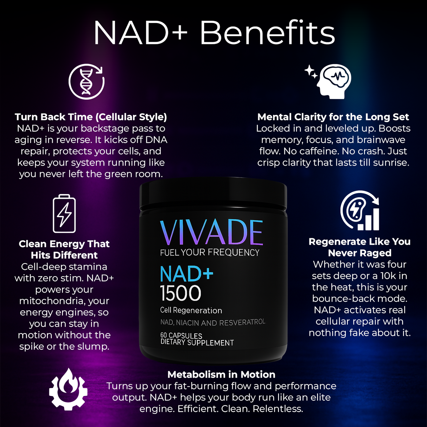 VIVADE NAD+ 1500 | Cell Regenerator + Clean Energy + Rave Recovery